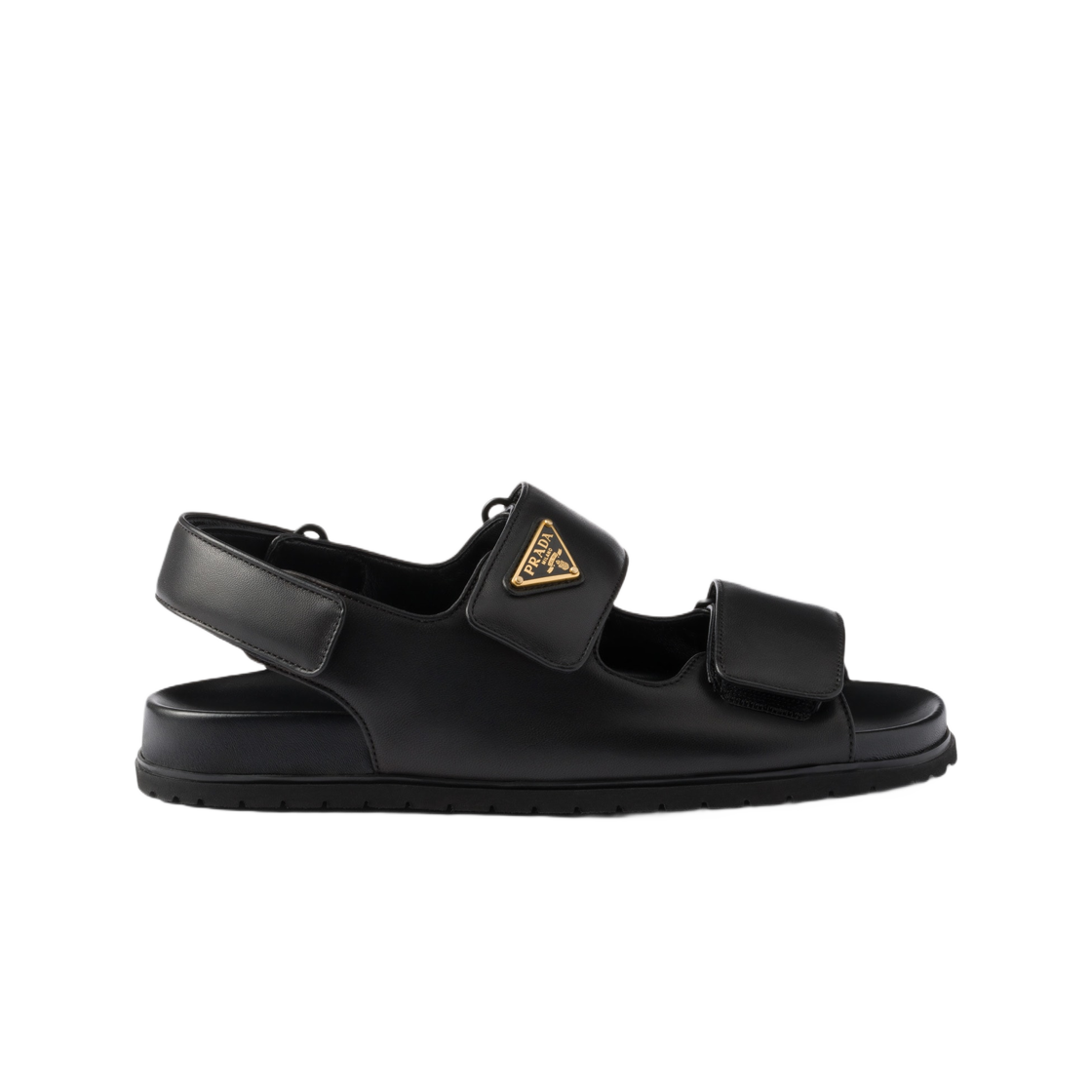 (W) 프라다 나파 레더 샌들 블랙((W) Prada Nappa Leather Sandals Black)