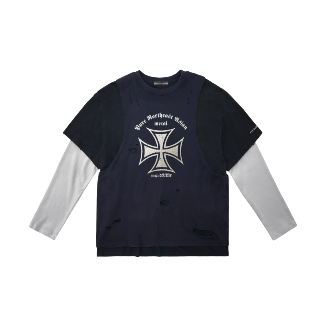 ★人気★【PGR X MFM333.】★3 LAYERED LONG SLEEVE - IVOR.Y★ 프로젝트 G/R x 엠에프엠333. 3 레이어드 롱슬리브 아이보리