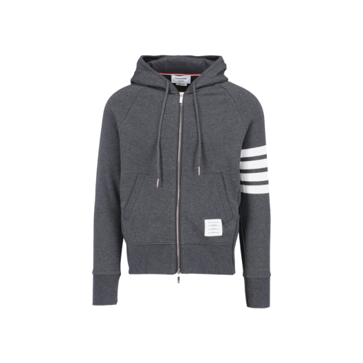 Thom Browne Engineered 4-Bar Zip Hoodie Dark Grey