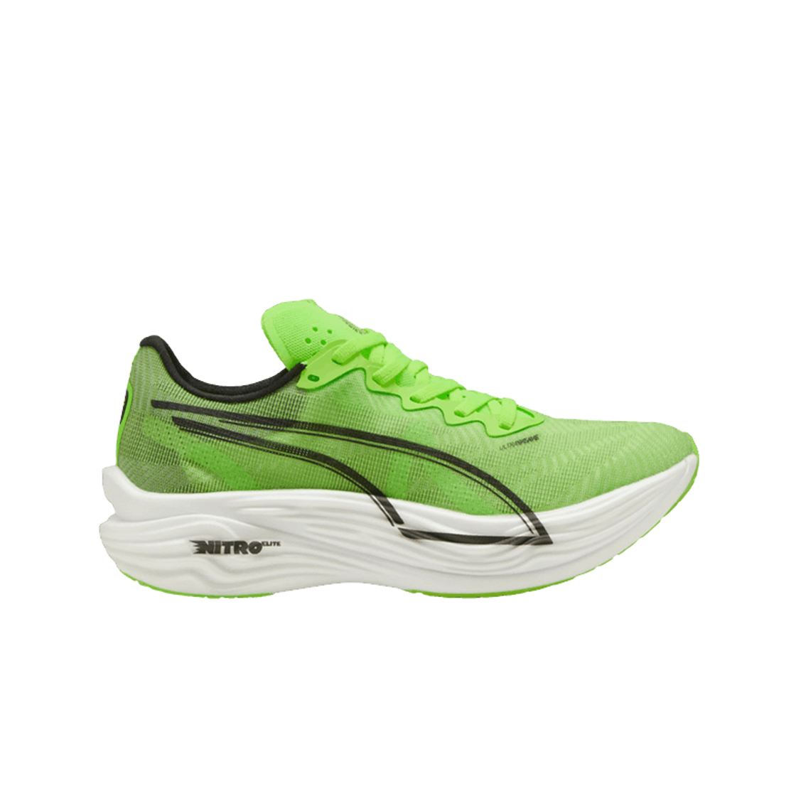 (W) 푸마 디비에이트 나이트로 엘리트 3 하이록스 화이트 그린 글레어((W) Puma Deviate Nitro Elite 3 Hyrox White Green Glare)