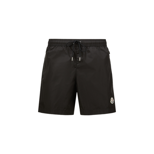 Moncler Logo Patch Swim Shorts Black - 25SS