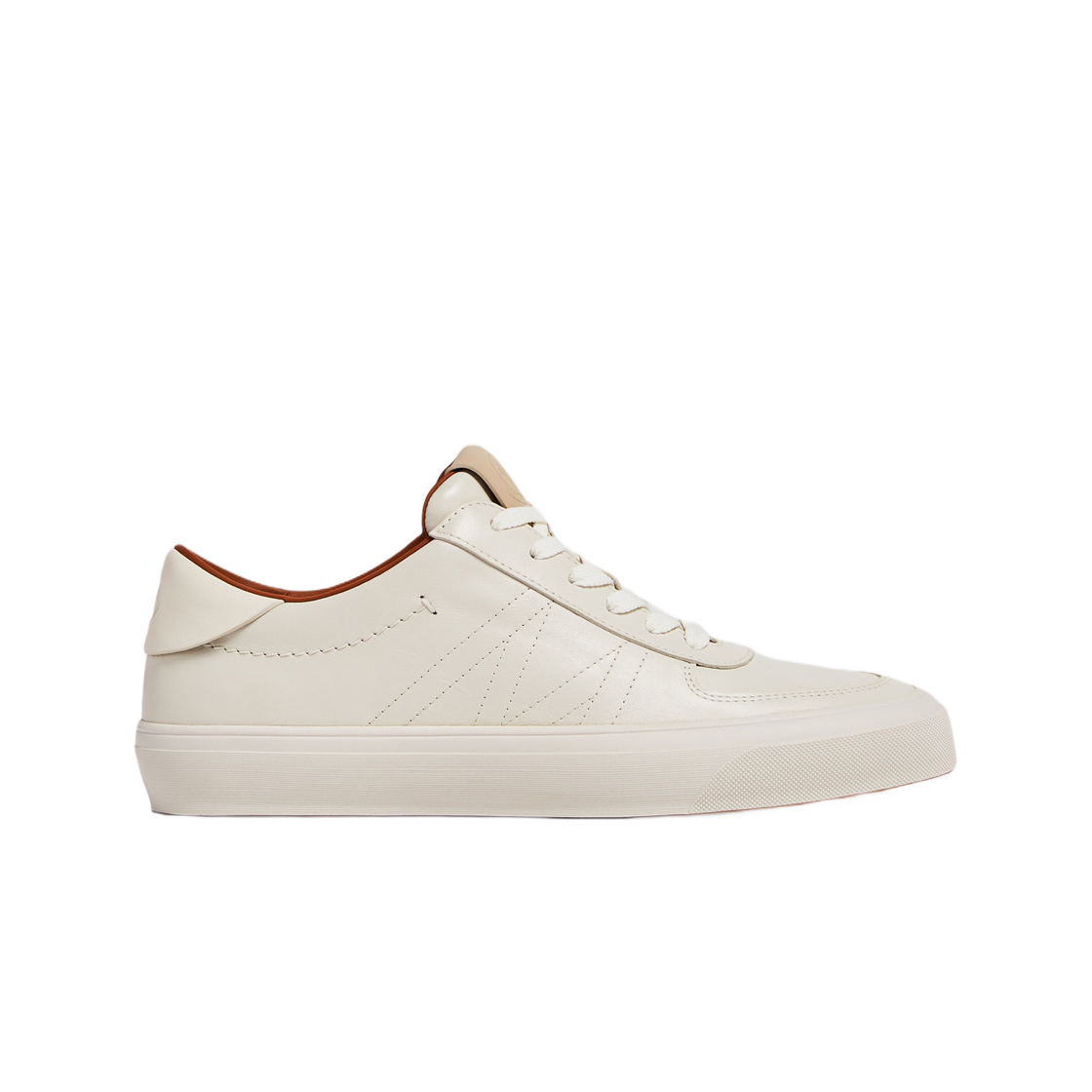 J1-09A-4M00210-M4288-035 Moncler Monclub Leather Trainers White - 24SS