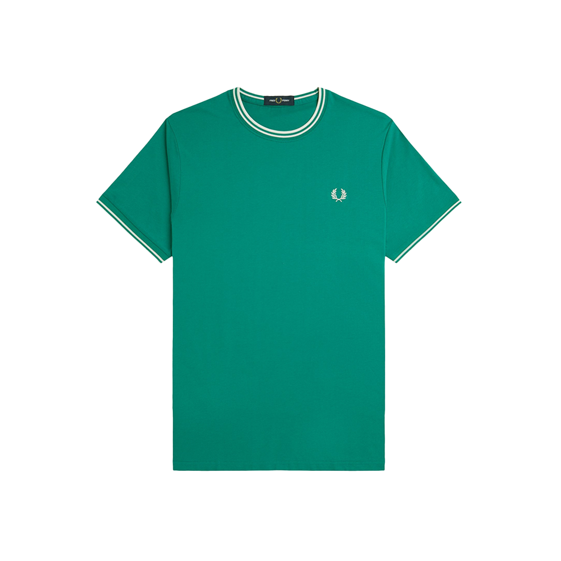 AFPM2511588-Y37 Fred Perry Twin Tipped T-Shirt Label Green/Ecru