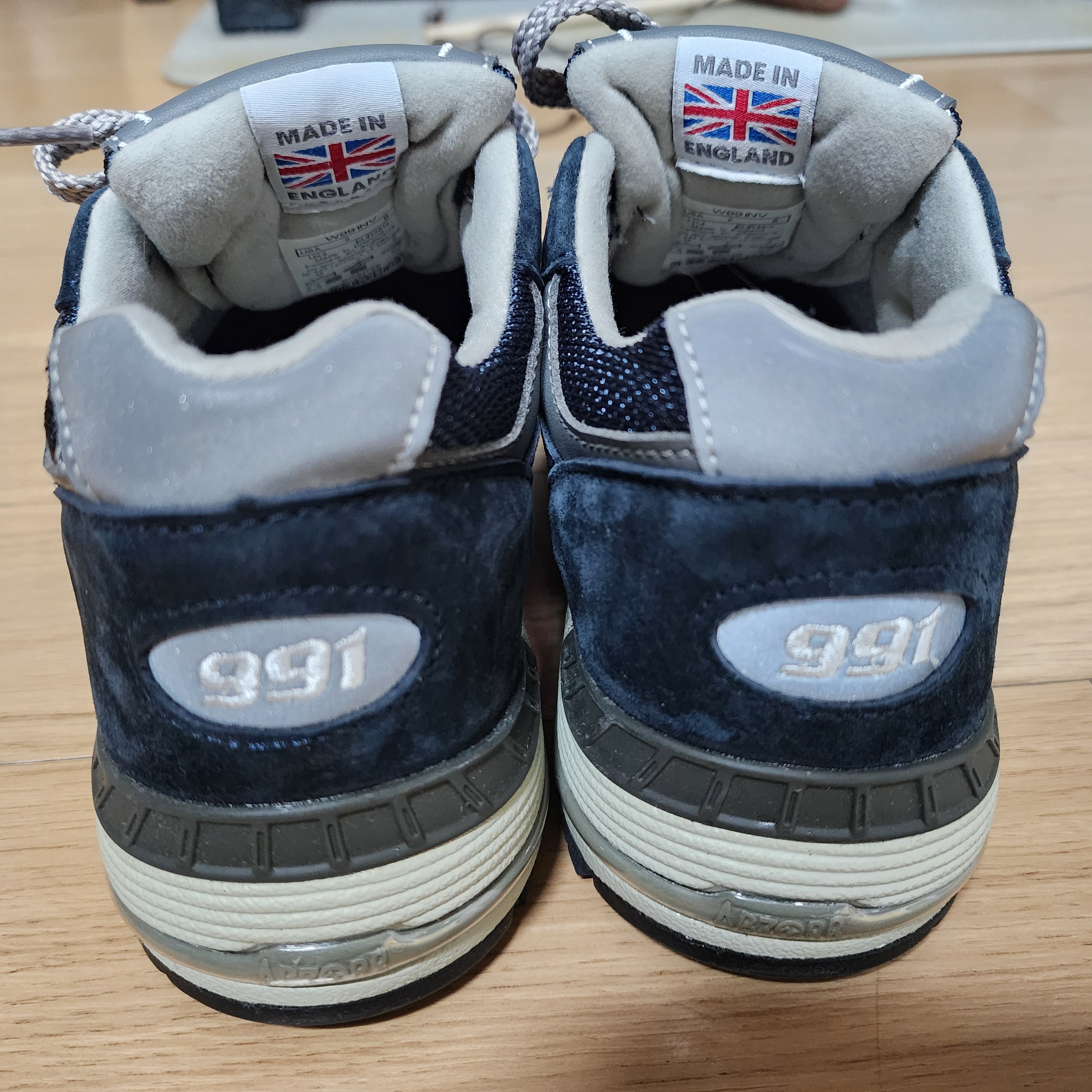 (W) New Balance 991 Made in UK Navy 착용 스타일 - 1