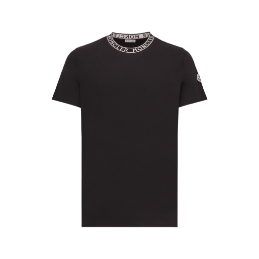 Moncler Logo Trimmed Cotton T-Shirt Black - 25SS