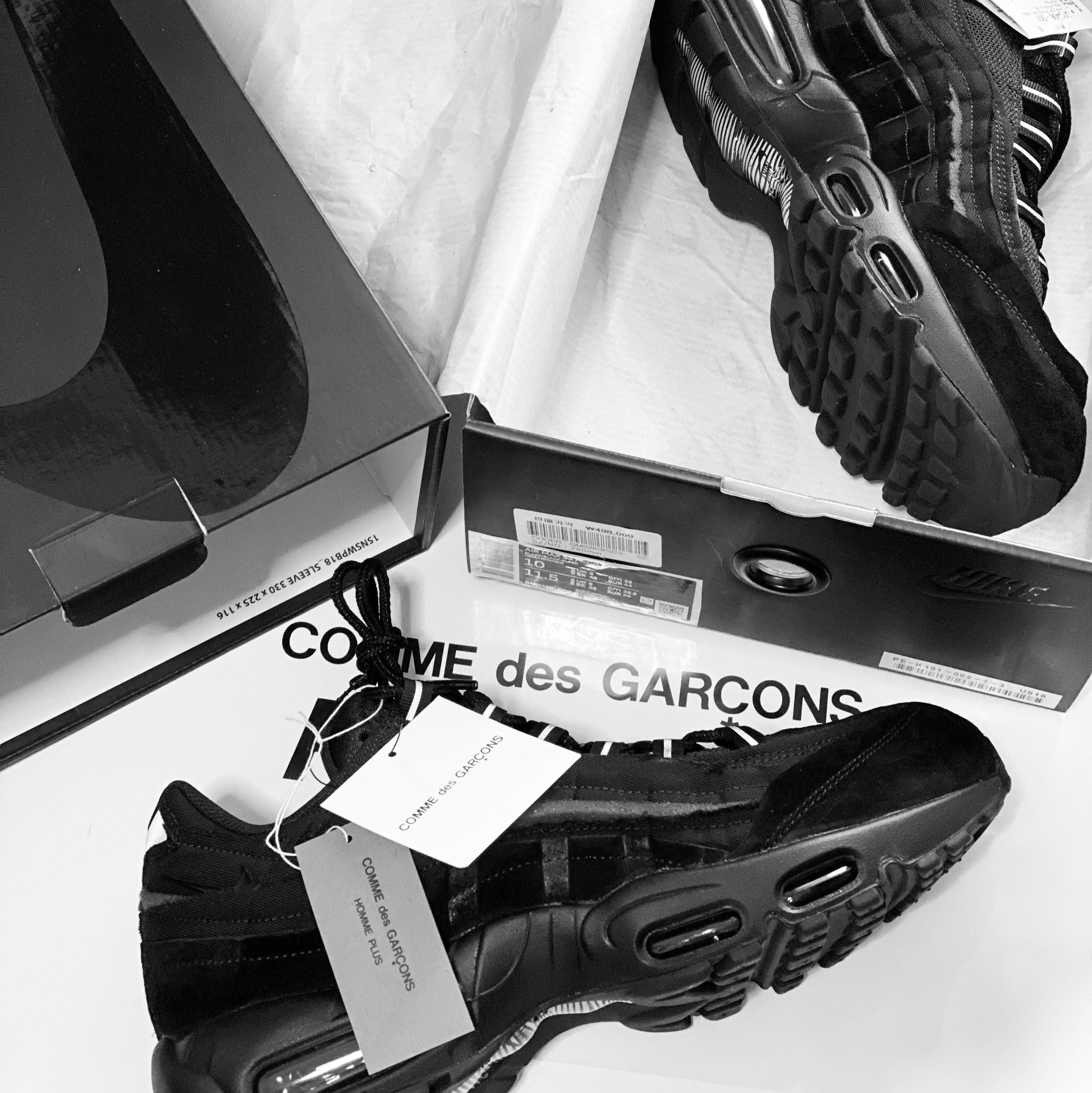 Nike x Comme des Garcons Homme Plus Air Max 95 Black 착용 스타일