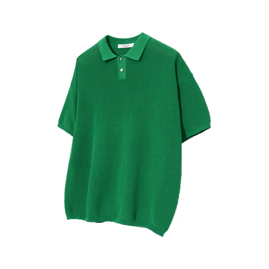 K22SSUK18GN Knitted Coolever PK Half Sleeve Knit T-shirt Green