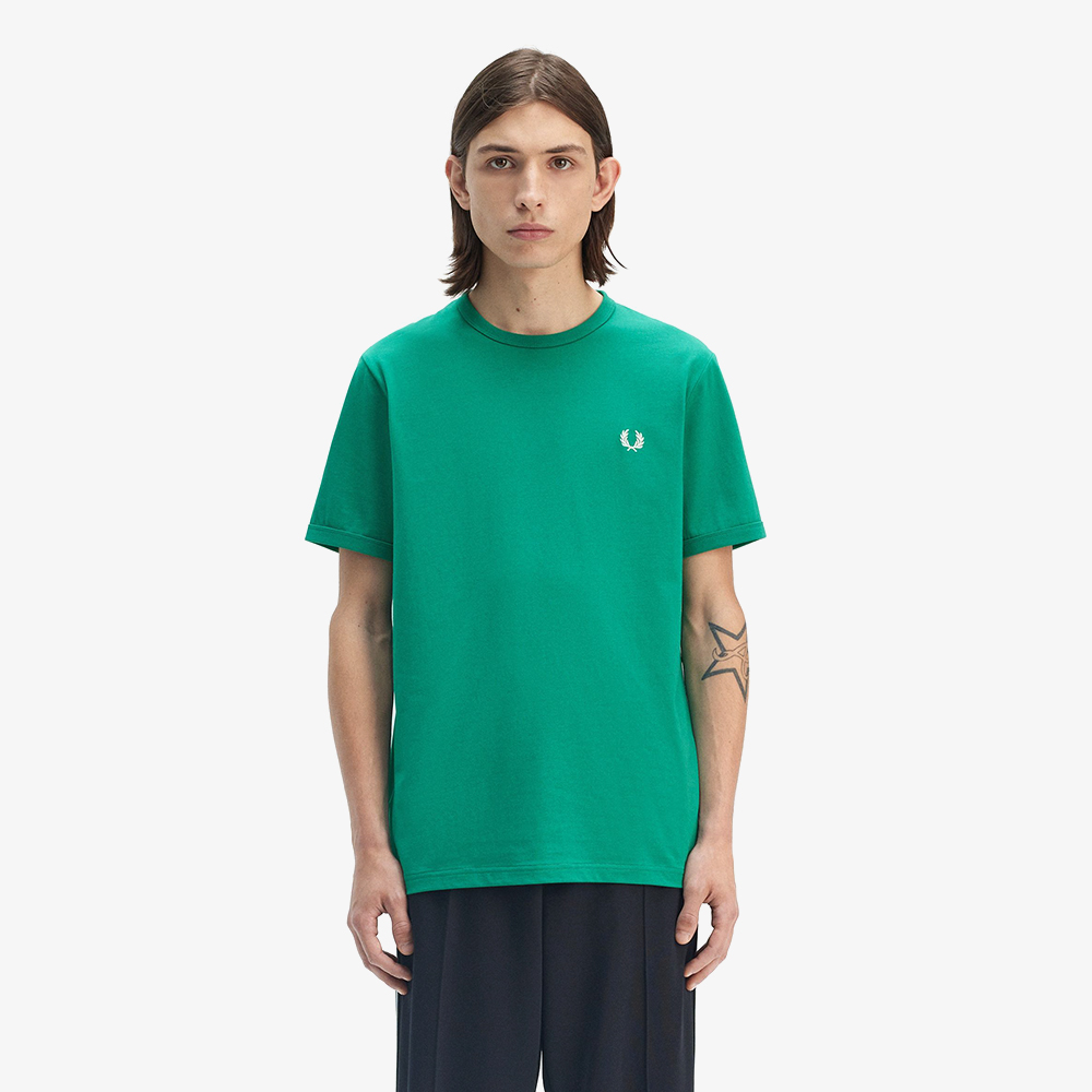 프레드페리 링어 티셔츠 라벨 그린(Fred Perry Ringer T-Shirt Label Green) - 2