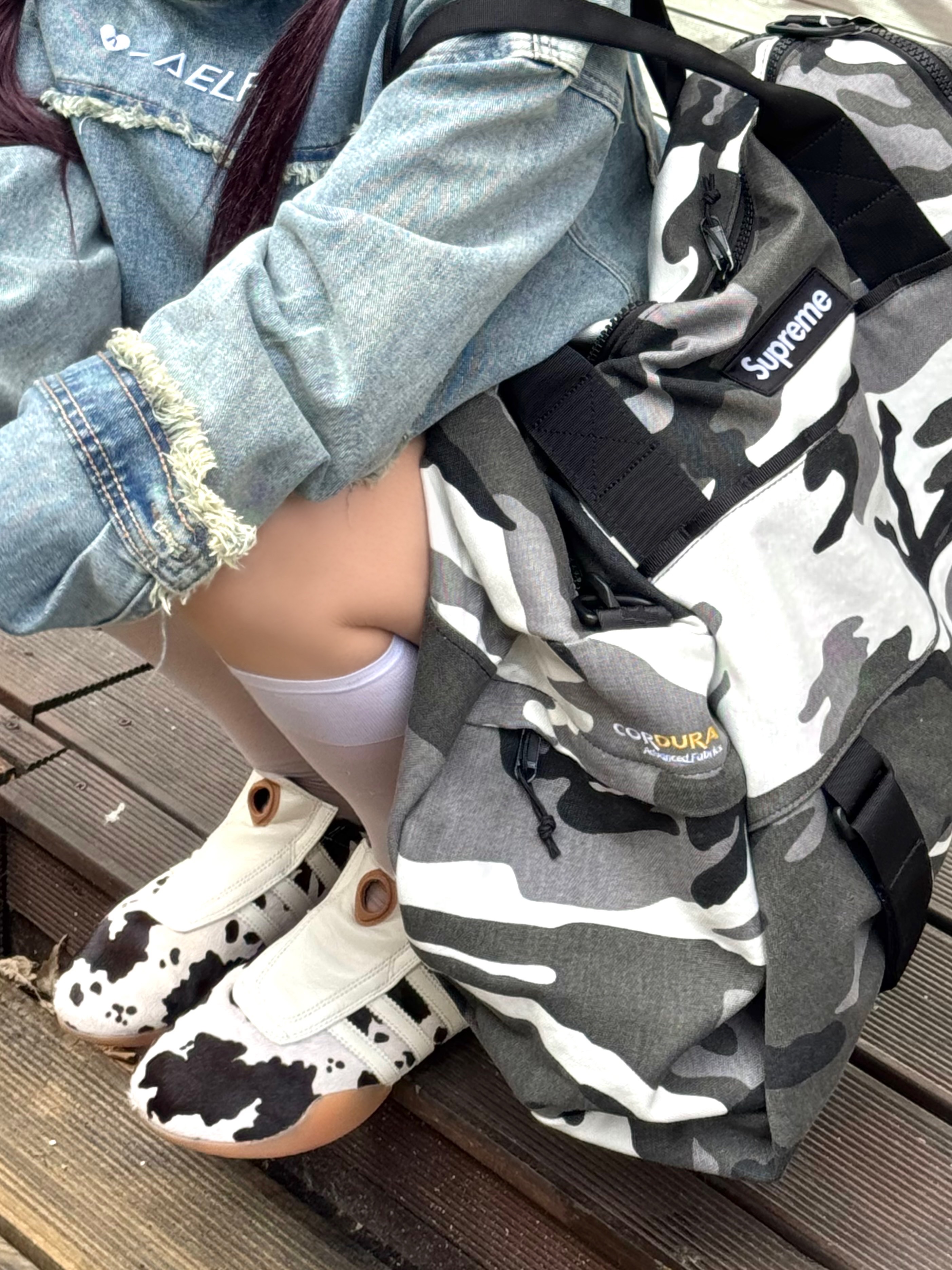 (W) Adidas Taekwondo Mei Off White Supplier Colour, Supreme Duffle Bag Snow Camo - 25SS 착용 스타일