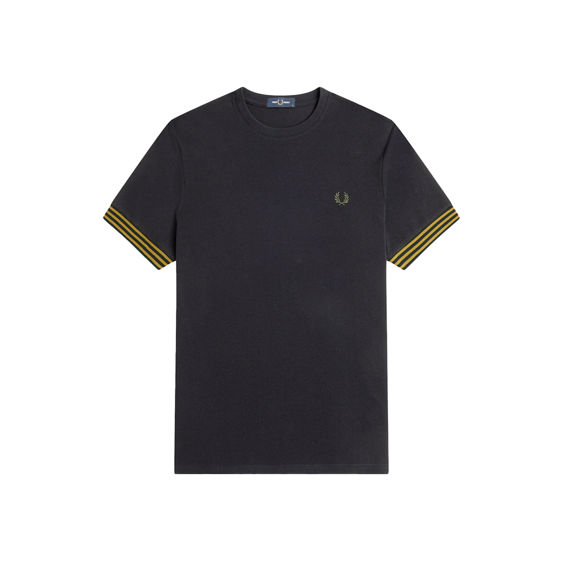 AFPM2517707-R88 Fred Perry Striped Cuff T-Shirt Black