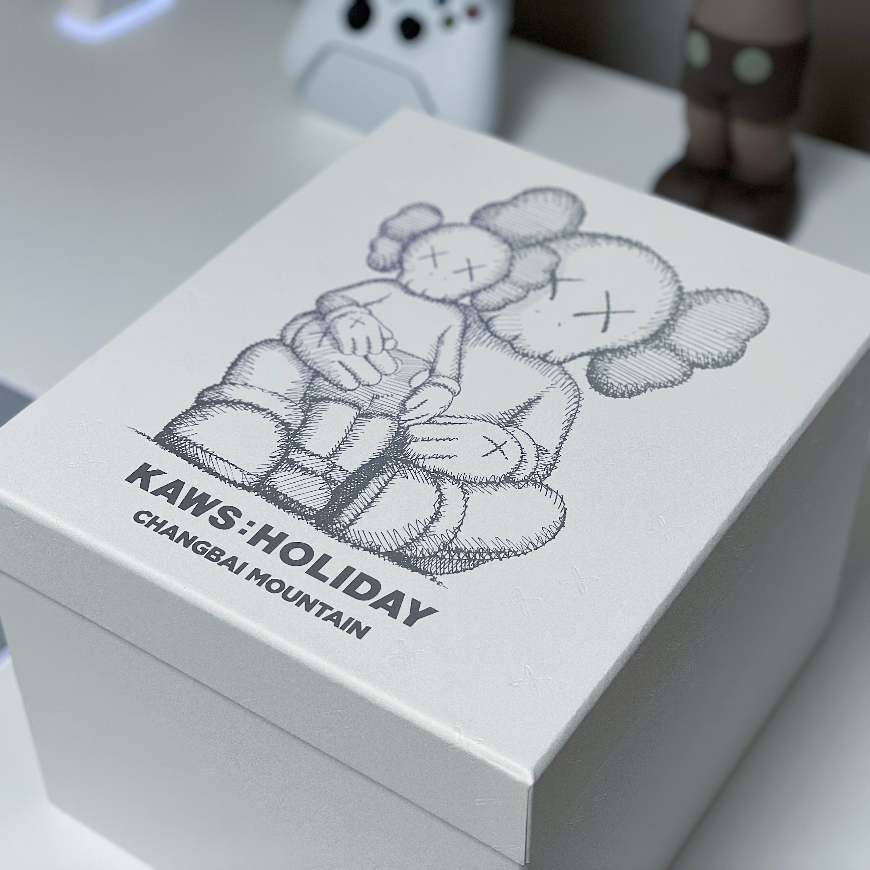 Kaws Holiday Changbai Mountain Vinyl Figure Snowy White, Kaws Holiday UK Vinyl Figure Brown 착용 스타일 - 1