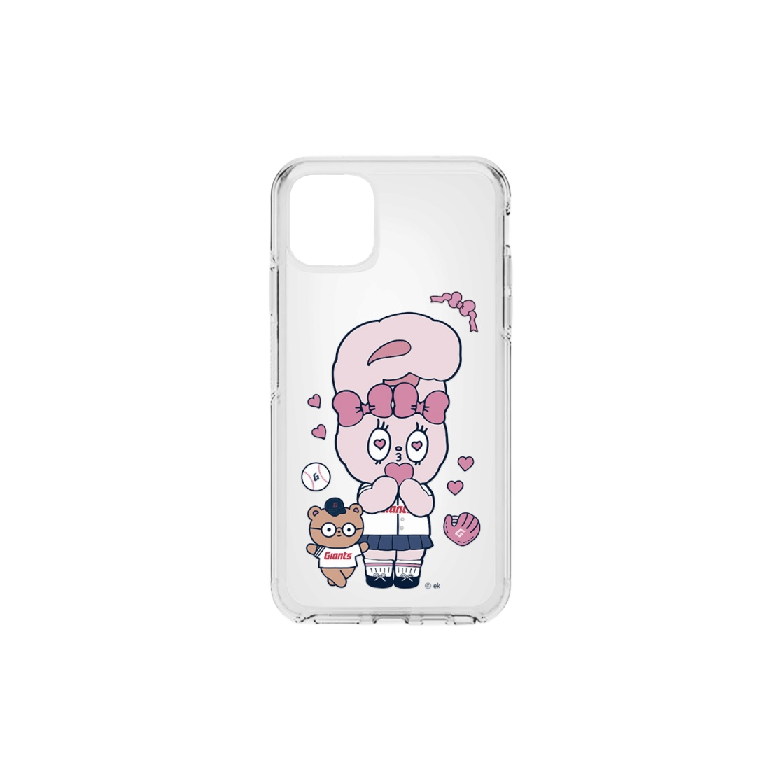 롯데 자이언츠 x 에스더 버니 캐릭터 젤 하드 폰 케이스 핑크(Lotte Giants x Esther Bunny Character Gel Hard Phone Case Pink)