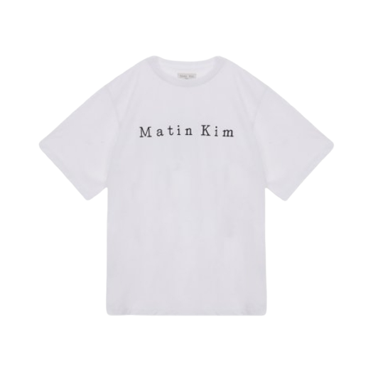 W) 마뗑킴 마뗑 자수 로고 탑 블랙 | Matin Kim | KREAM
