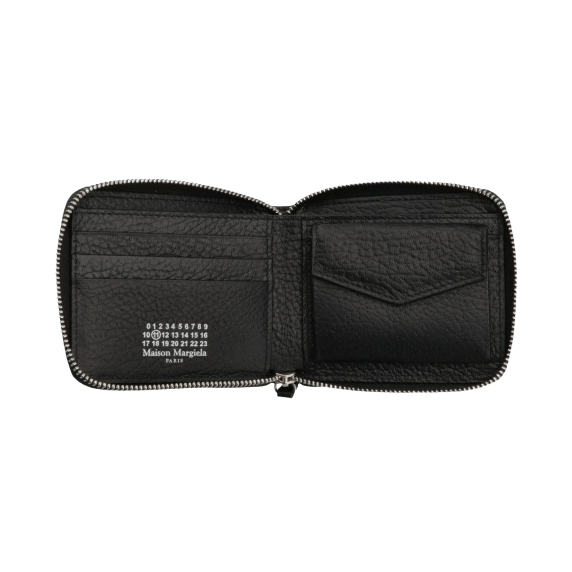 S56UI0111P4455T8013 Maison Margiela Zip Around Pebble Leather Wallet Black - #2