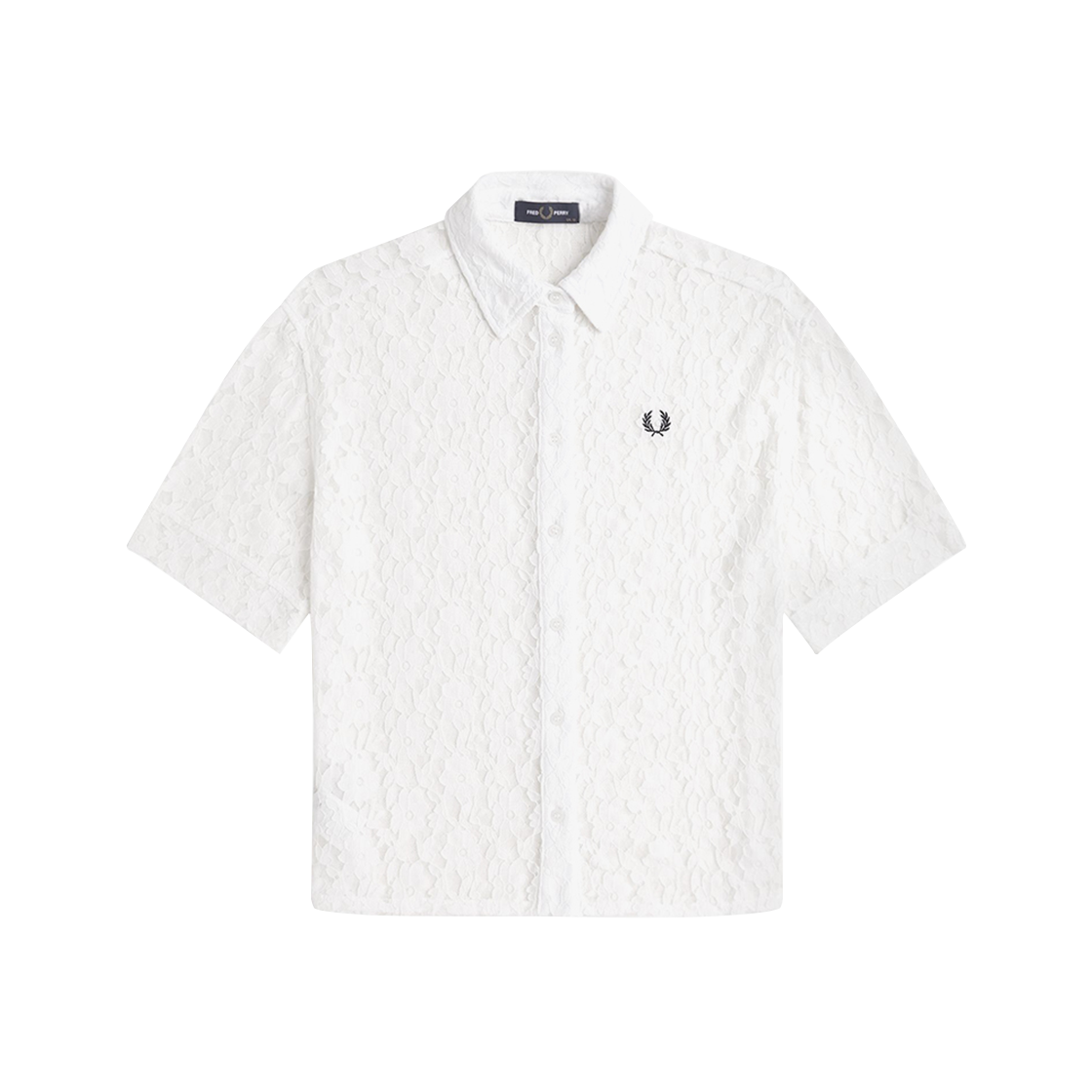 AFPF2519170-129 Fred Perry Womens See-through Lace Shirt Snow White