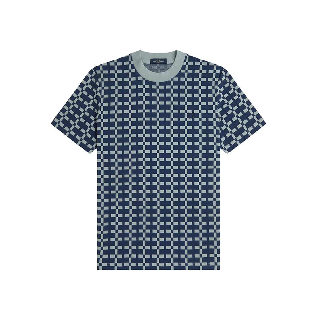 AFPM2519864-959 Fred Perry Geometric Jacquard T-Shirt Silver Blue