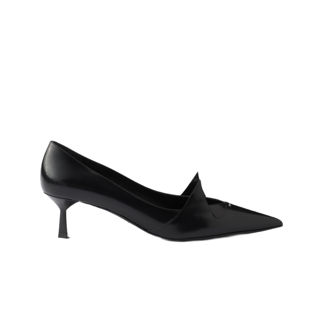 PRADA LOGO-DETAILED BRUSHED LEATHER PUMPS プラダ パンプス Prada: Women's Brushed Leather Pumps (Black) | DSML E-SHOP