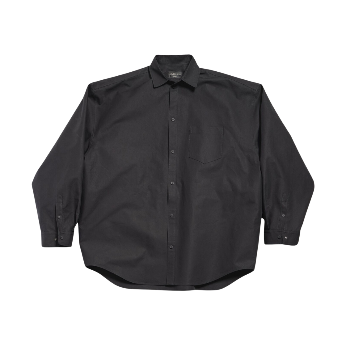 794462TQM301000 (W) Balenciaga Outerwear Large Fit Shirt Black - 대표 이미지 #1
