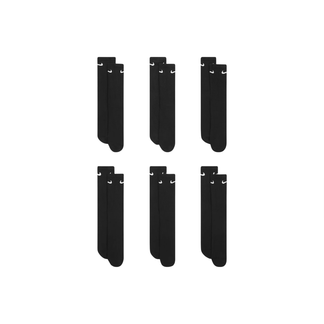 나이키 에브리데이 쿠션드 트레이닝 크루 삭스 블랙 화이트 (6개입/국내 정식 발매 제품)(Nike Everyday Cushioned Training Crew Socks Black White (6 Pack/Korean Ver.))