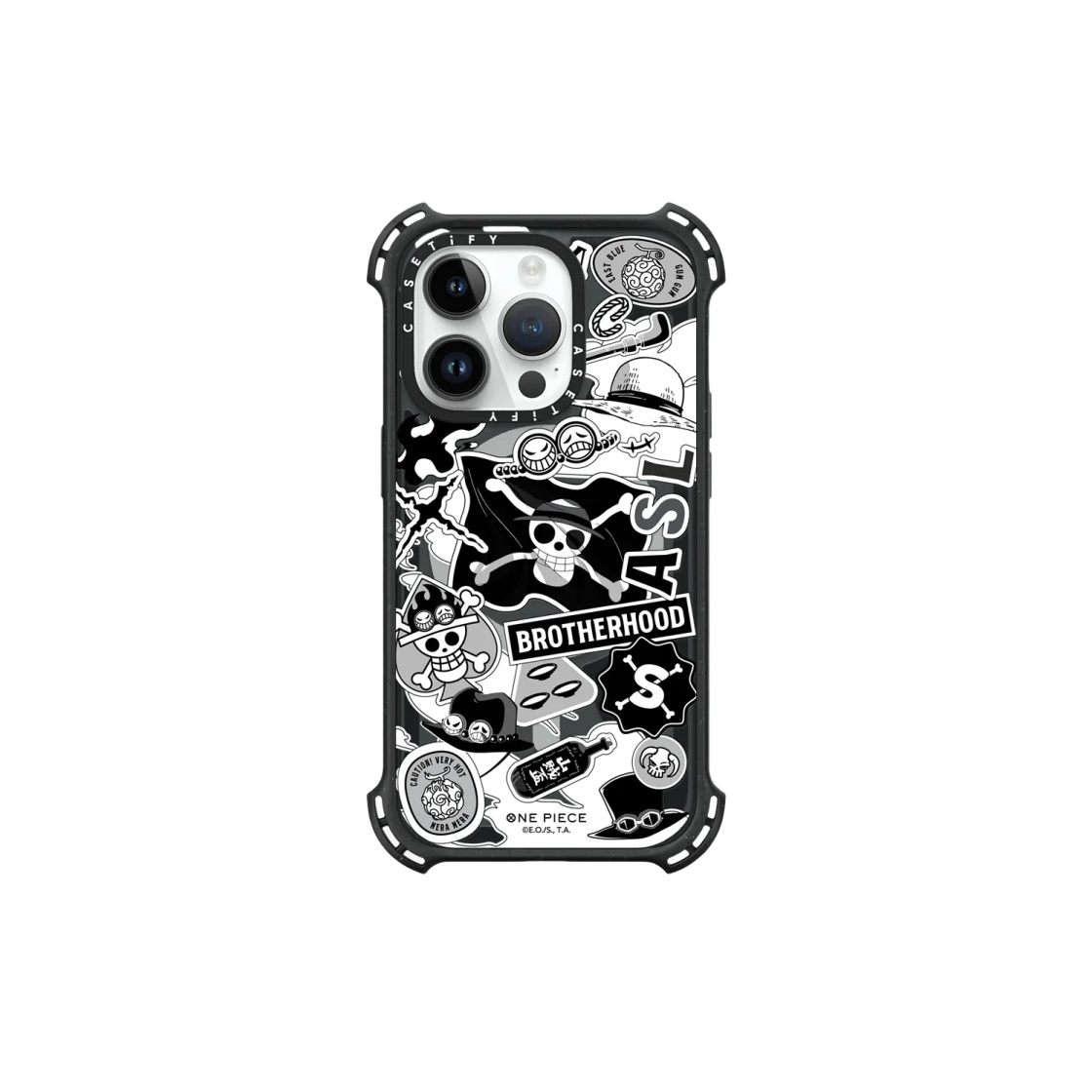 케이스티파이 x 원피스 아이폰 맥세이프 브라더후드 모노톤 스티커 케이스 클리어(Casetify x One Piece iPhone Magsafe Brotherhood Monotone Sticker Case Clear) - 2