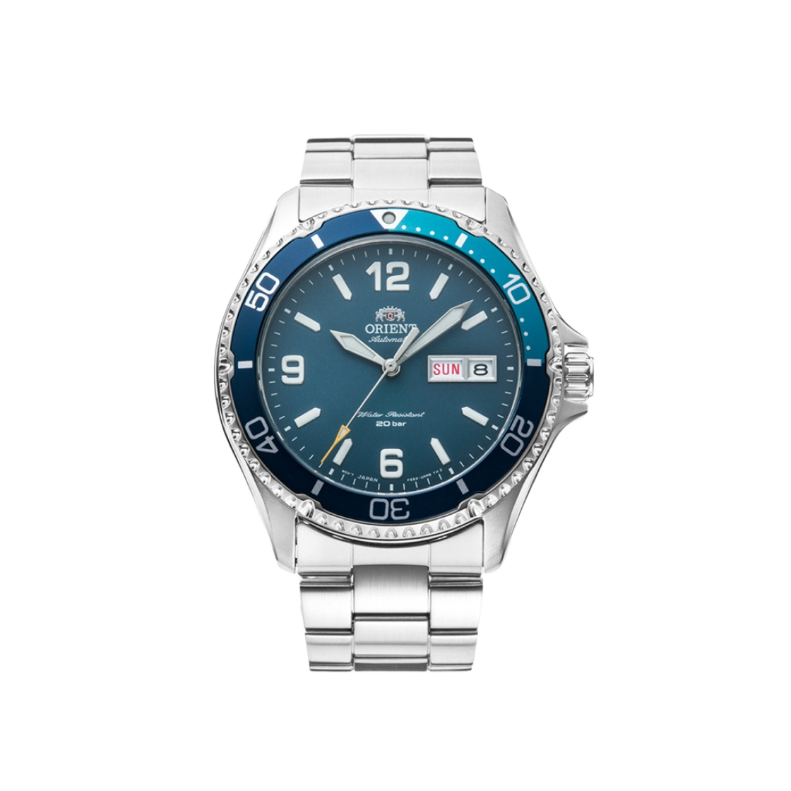 오리엔트 마코 41.8mm 오토메틱 아라빅 스테인리스 스틸 블루 다이얼(Orient Mako 41.8mm Automatic Arabic Stainless Steel Blue Dial)