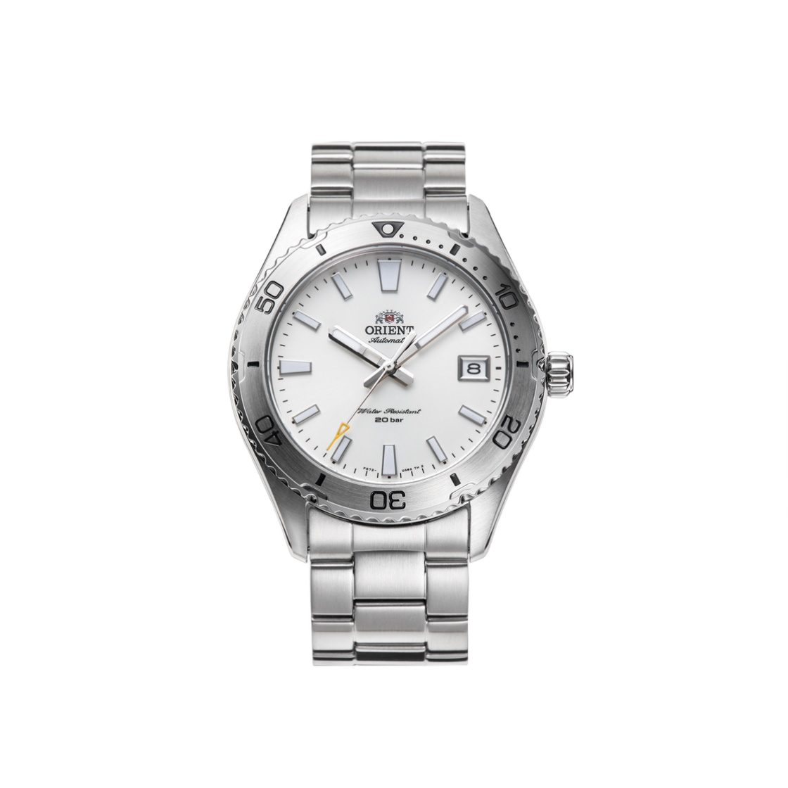 오리엔트 마코 40 39.9mm 오토메틱 스테인리스 스틸 화이트 다이얼(Orient Mako 40 39.9mm Automatic Stainless Steel White Dial)