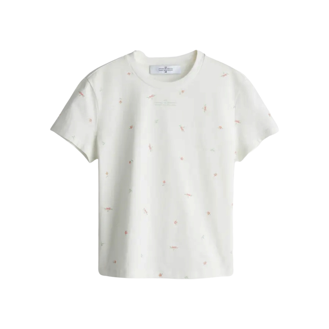 1212500001 (W) H&M x Rokh Fitted Printed T-Shirt White Floral - 대표 이미지 #1