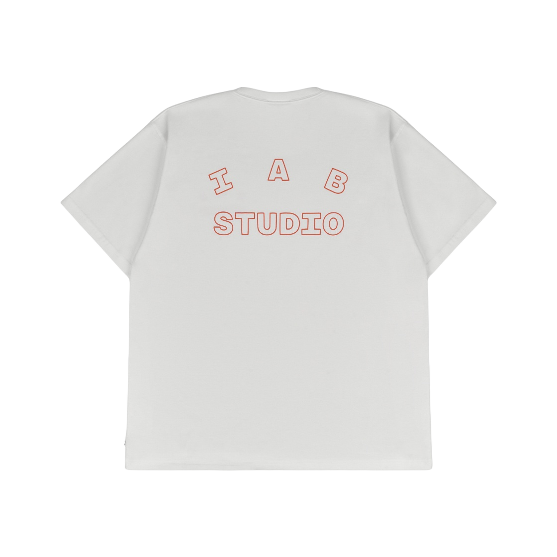 - IAB Studio Line Logo T-Shirt White Orange - 대표 이미지 #1