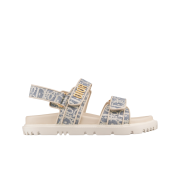 (W) Dior Dioract Sandal Jacquard with Dior Oblique Chambray Blue Ecru