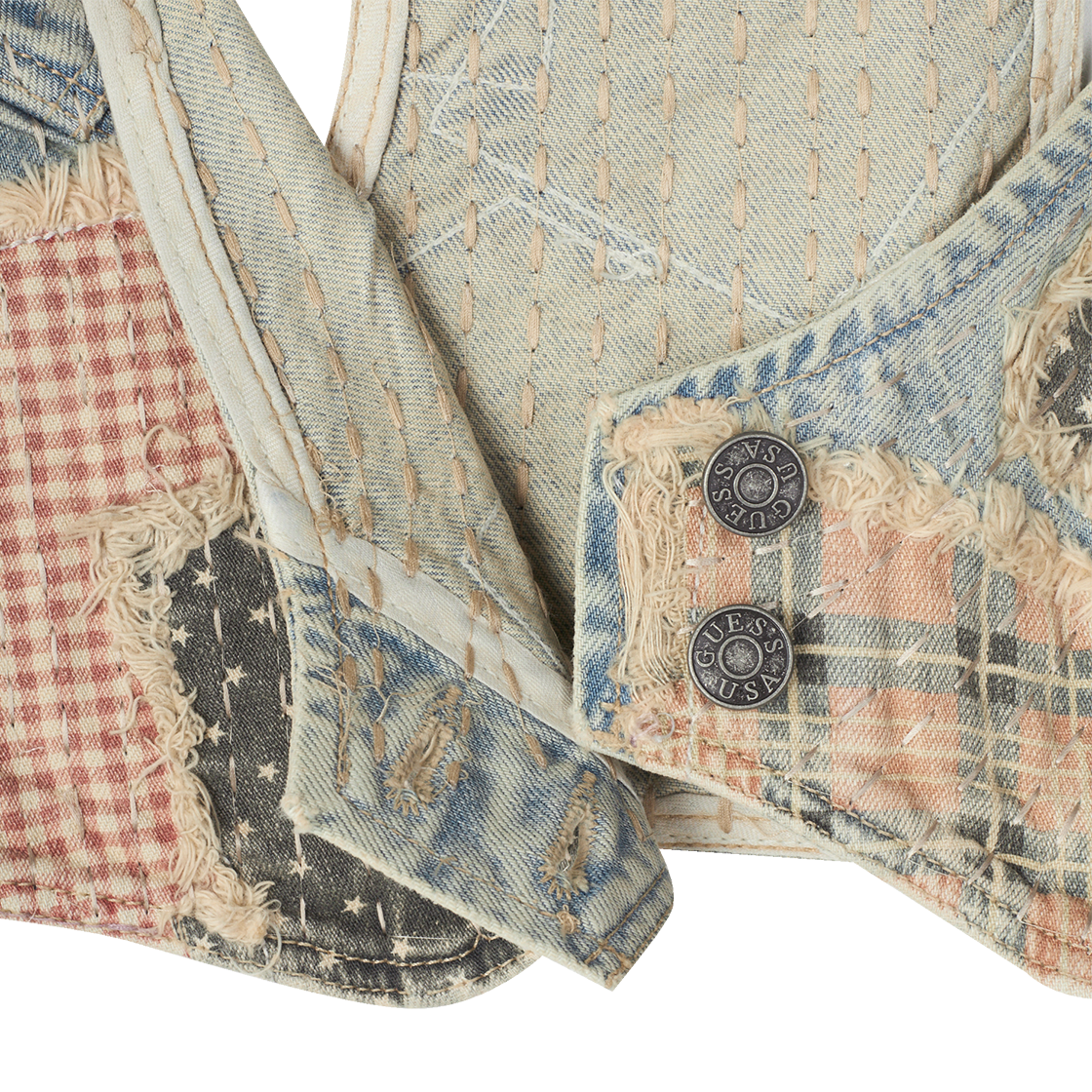 KW5BOTVGU05ML Guess USA Women Vintage Denim Top Light Wash - 25SS - #3