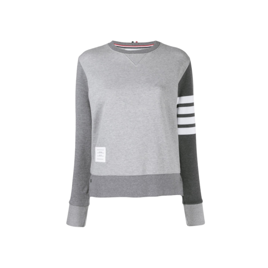 (W) Thom Browne Funmix Classic Loopback 4-Bar Sweatshirt Tonal Grey