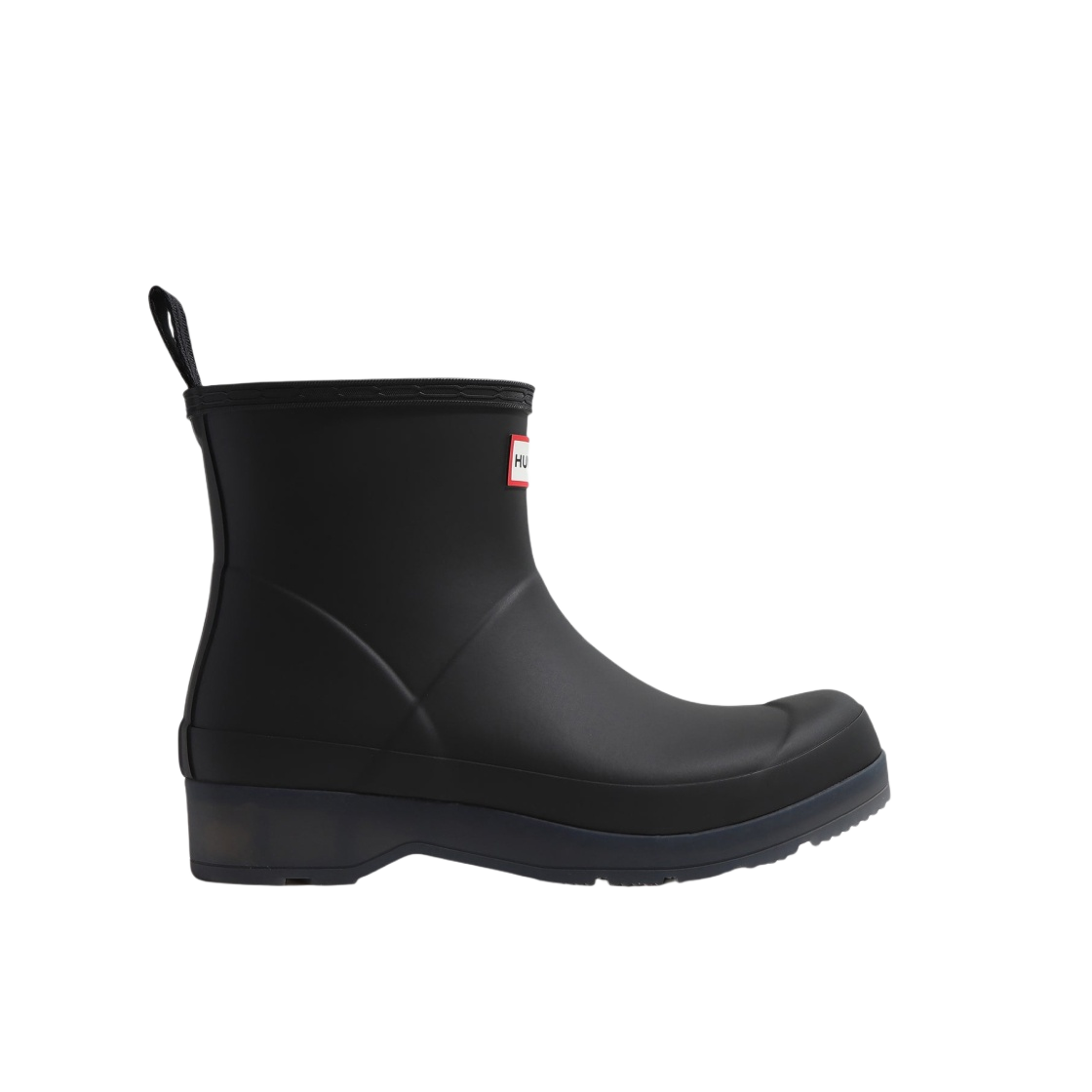 (W) 헌터 플레이 쇼트 트랜슬루센트 솔 부츠 블랙((W) Hunter Play Short Translucent Sole Boots Black)