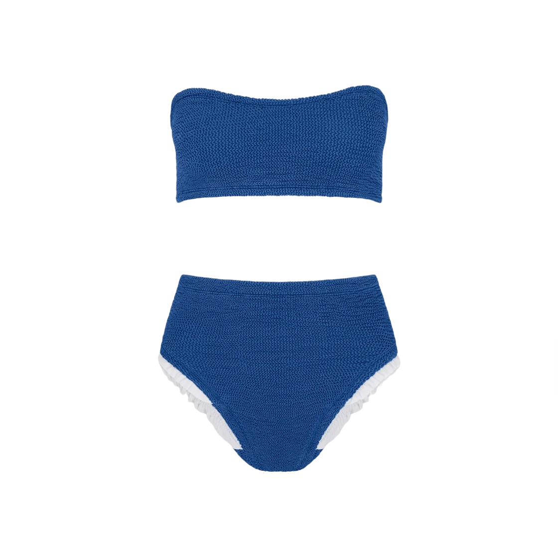 (W) 훈자 지 오시리스 프릴 비키니 메탈릭 데님((W) Hunza G Osiris Frill Bikini Metallic Denim)
