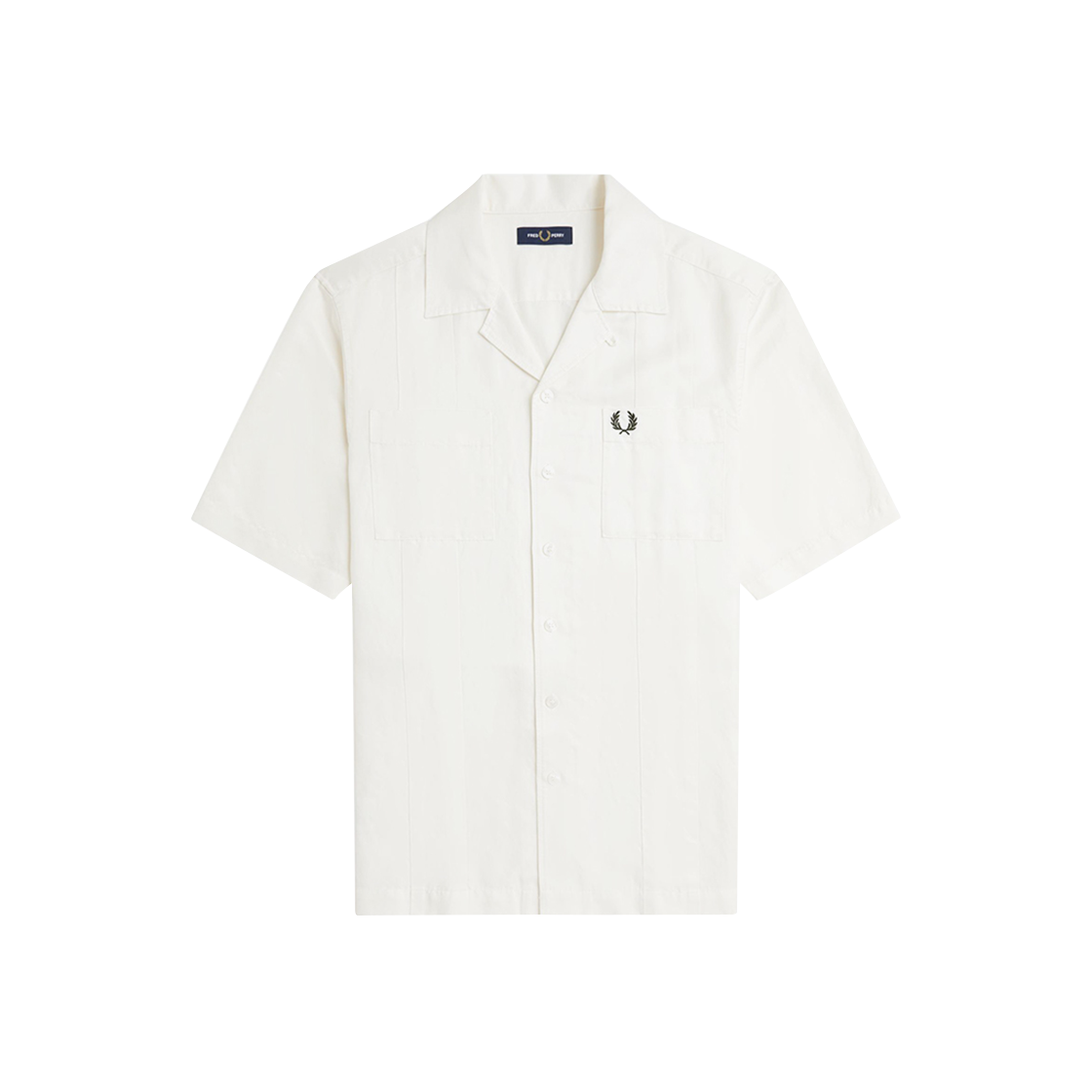 프레드페리 린넨 블렌드 리비어 칼라 셔츠 스노우 화이트(Fred Perry Linen Blend Revere Collar Shirt Snow White)