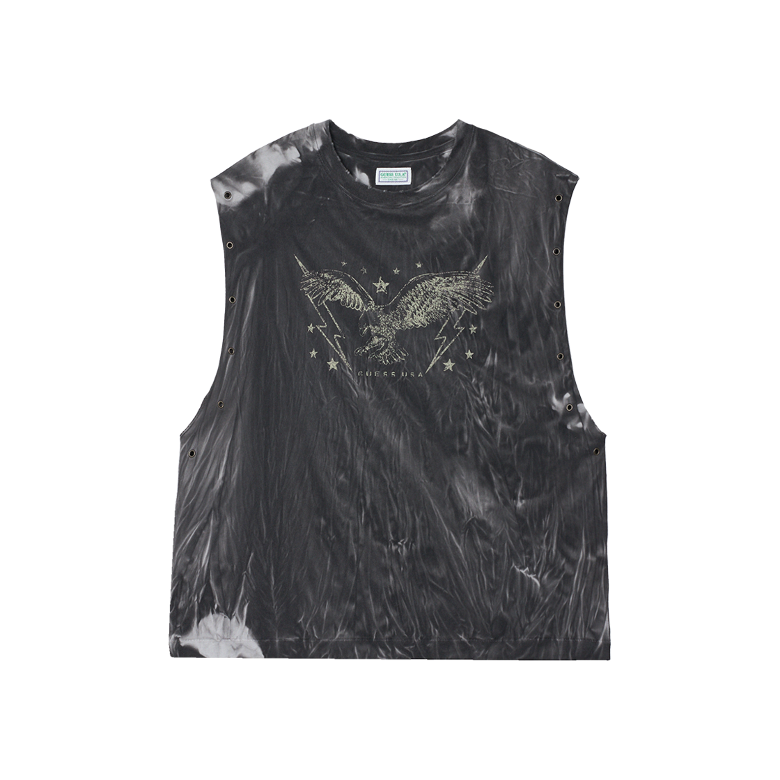 KM5BTSSGU02BK Guess USA Muscle Tank Jet Black Multi - 25SS - 대표 이미지 #1