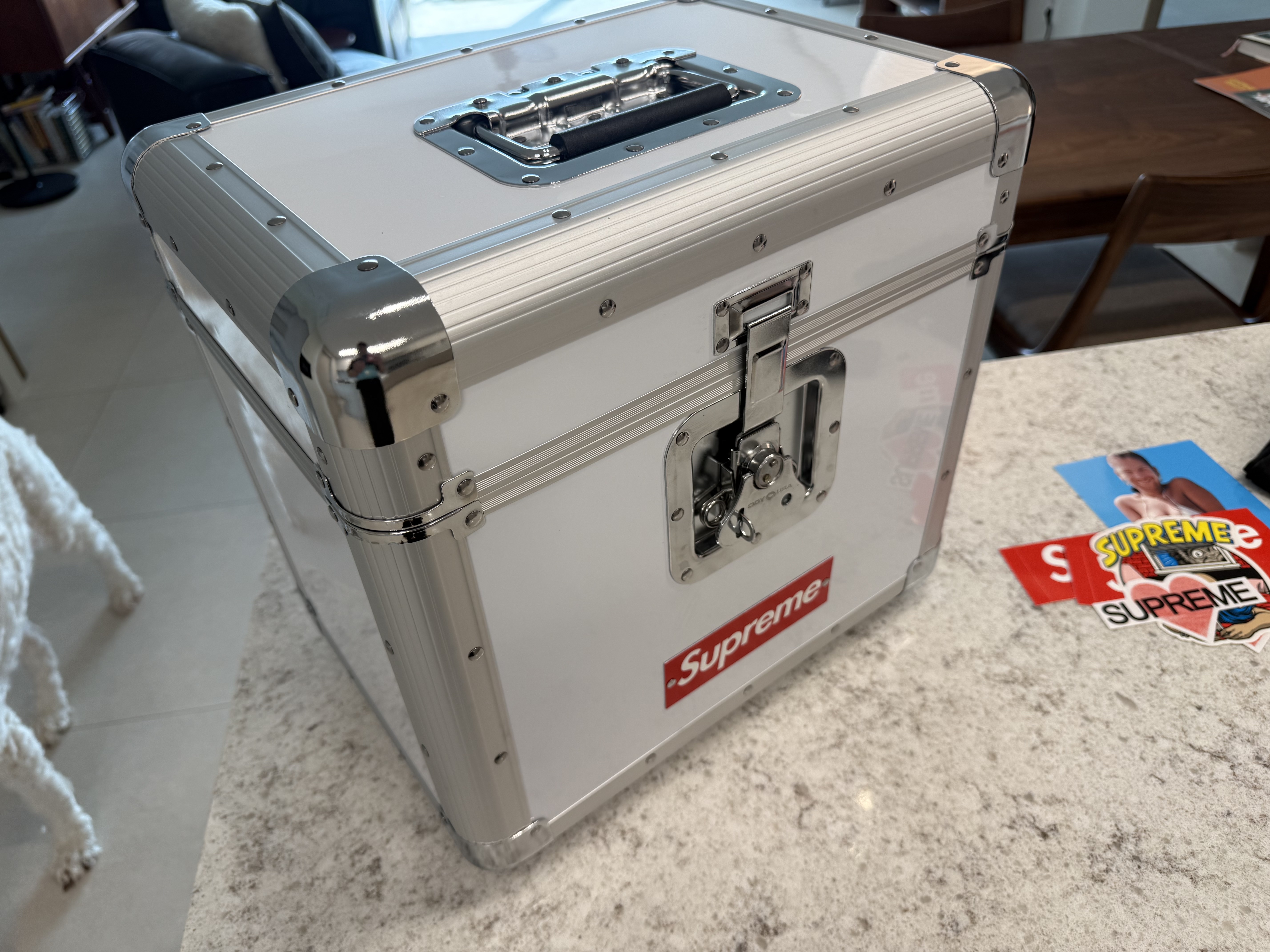 Supreme x Odyssey Record Case White - 25SS, Adoy Vivid LP Pink 착용 스타일 - 4