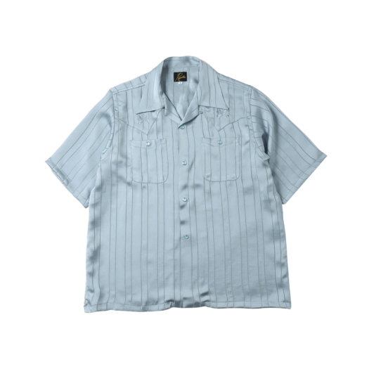 Needles S/S Cowboy One-Up Shirt TA/CU/PE Georgette Blue