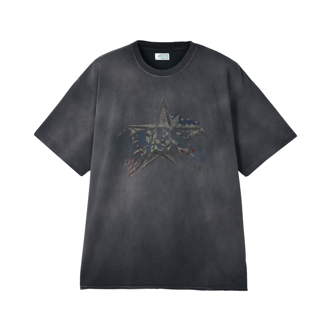 게스 USA 로고 티 제트 블랙 멀티 - 25SS(Guess USA Logo Tee Jet Black Multi - 25SS)