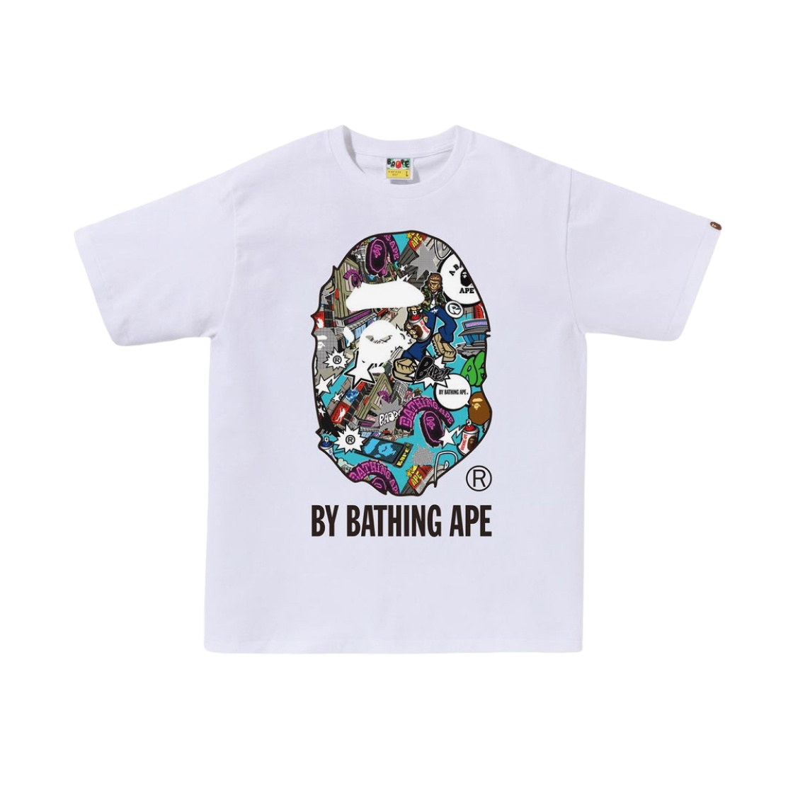 0ZXTEM110318M BAPE Comic Art By Bathing Ape T-Shirt White - 대표 이미지 #1