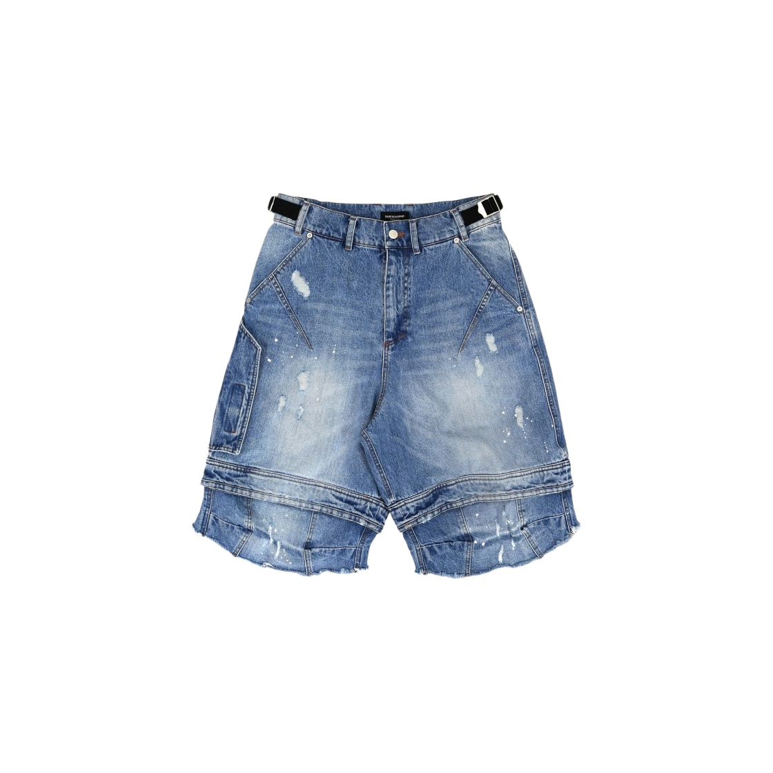- Farfromwhat Far Layered Work Shorts Pants Blue - 대표 이미지 #1