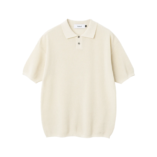 K24SSUK06IV Knitted Coolever PK Half Sleeve Knit T-shirt Ivory