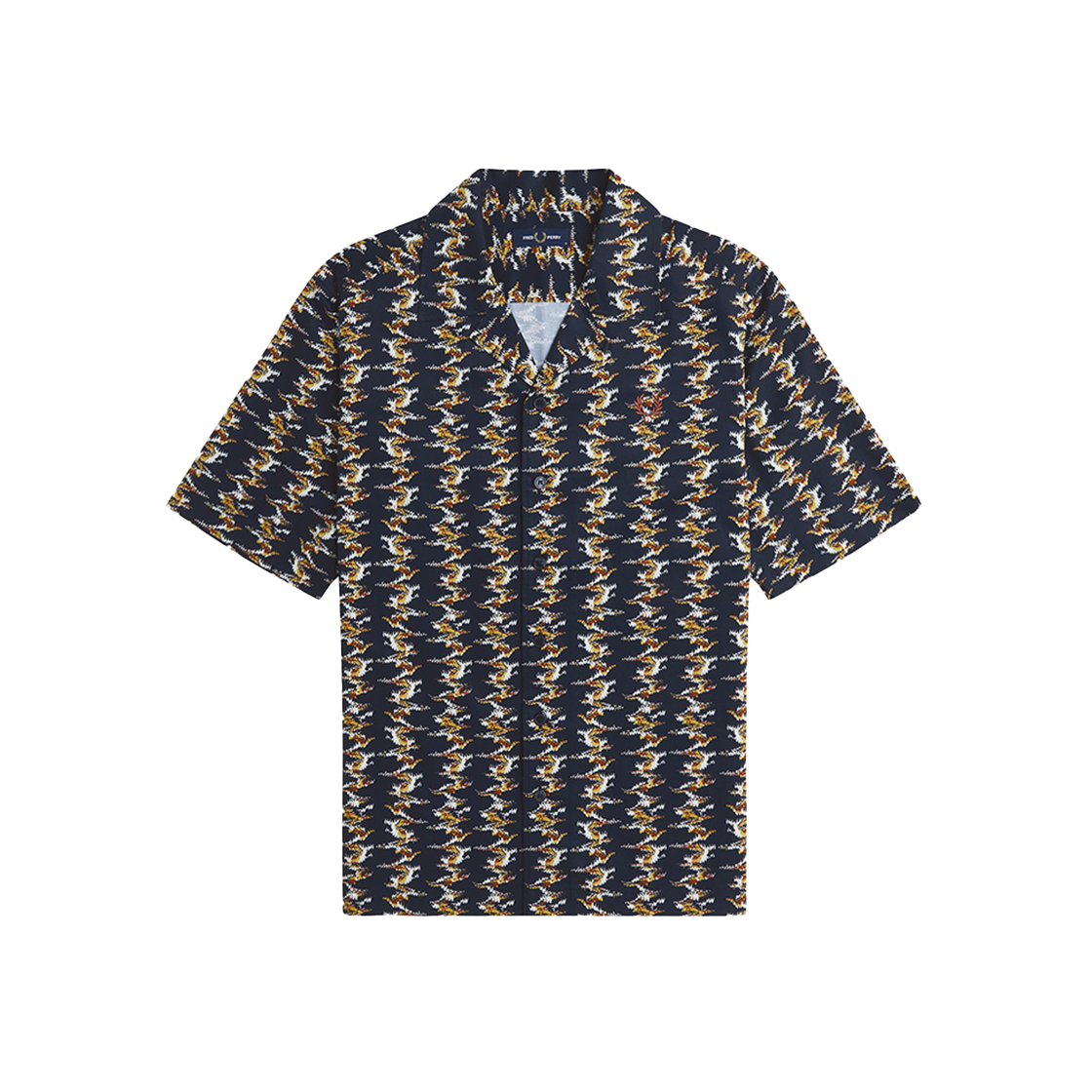 프레드페리 앱스트랙트 프린트 리비어 칼라 셔츠 네이비(Fred Perry Abstract Print Revere Collar Shirt Navy) - 1