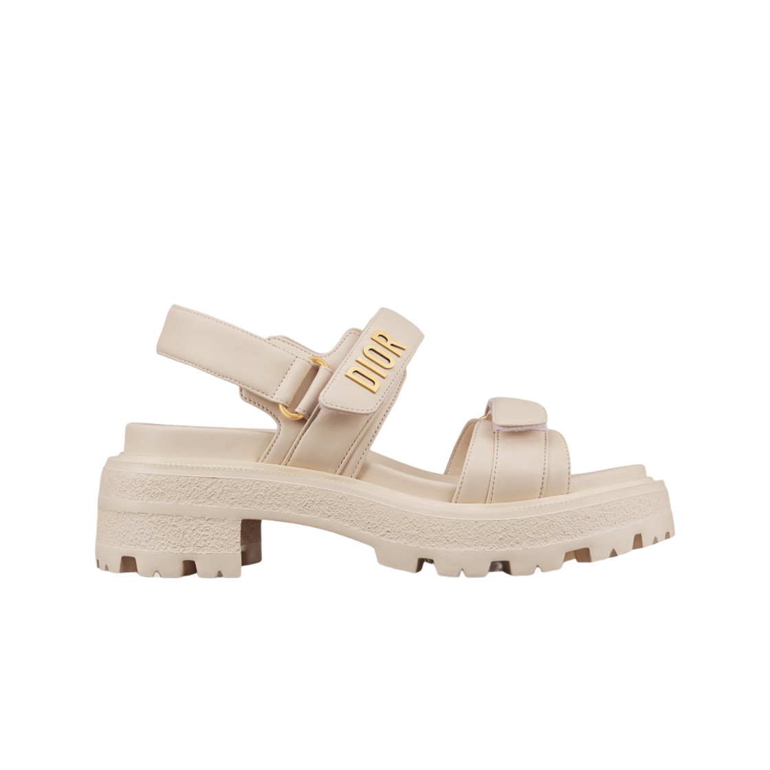 KCO016LAB-S59U (W) Dior Dioract Platform Sandal Lambskin Light Biscuit