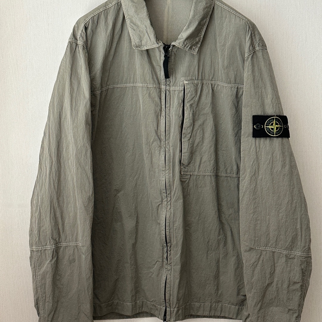 Stone Island 11819 Nylon Metal In Econyl Regenerated Nylon Overshirt Off White - 24FW 착용 스타일 - 1