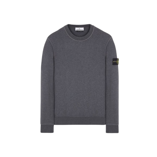 Stone Island 63051 Cotton Fleece Garment Dyed Sweatshirt Dark Grey Melange - 24SS
