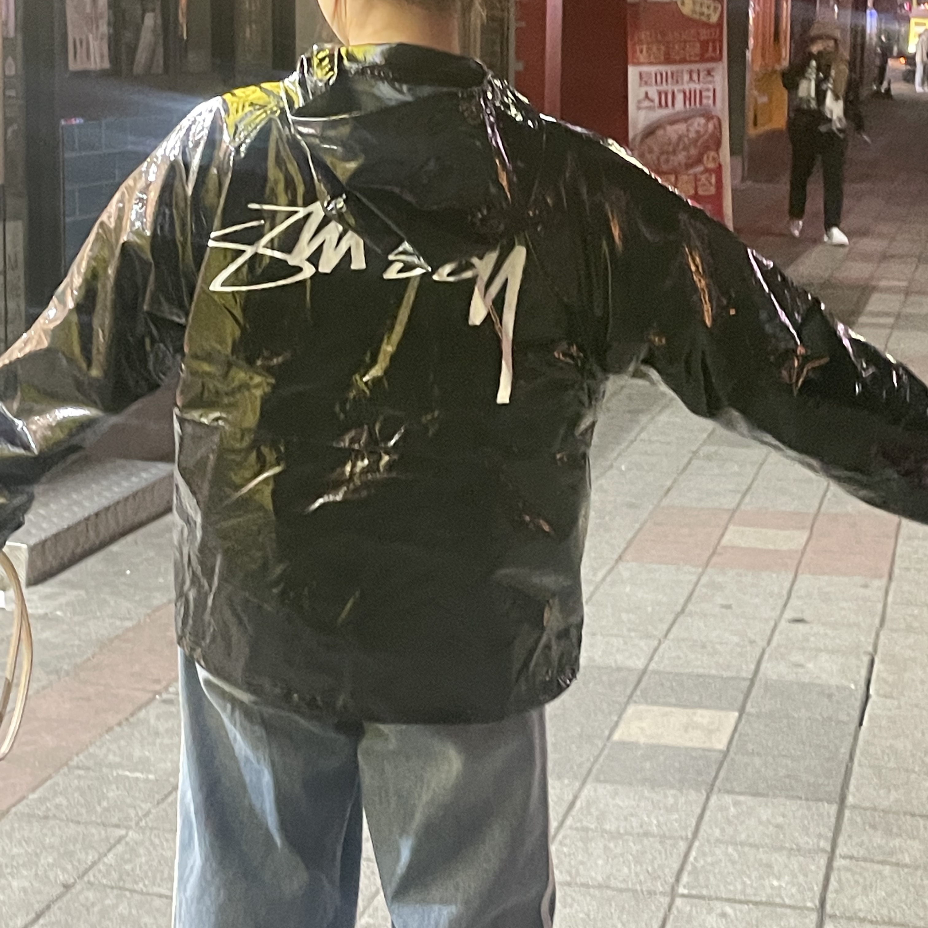 Stussy Beach Shell Coated Ripstop Black 착용 스타일 - 4