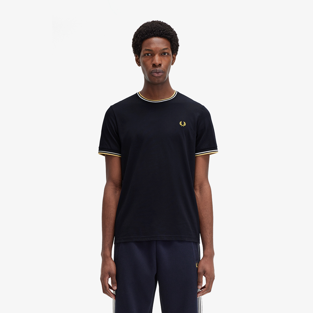 프레드페리 트윈 팁 티셔츠 네이비/에크루/허니콤(Fred Perry Twin Tipped T-Shirt Navy/Ecru/Honeycomb) - 2