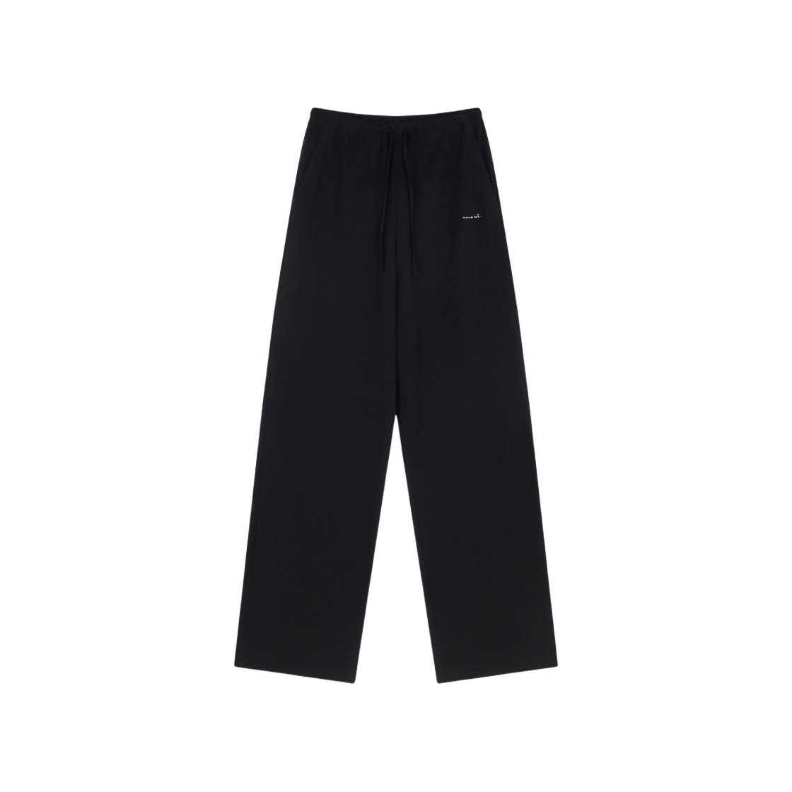 - (W) Aviemuah Essential Organic Cotton Relaxed Pants Black - 대표 이미지 #1