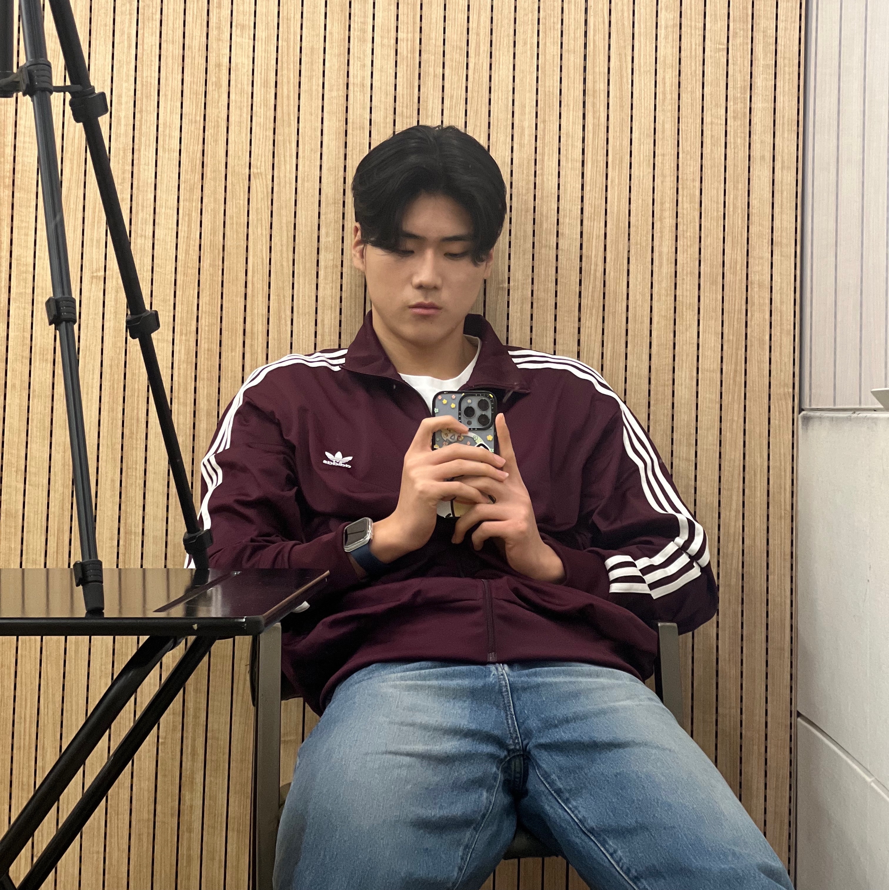 Adidas Adicolor Classic Firebird Track Top Maroon - KR Sizing 착용 스타일