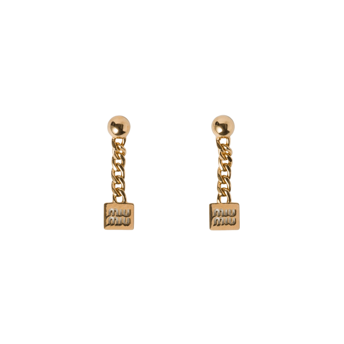 5IO125-2DTU-F0056 (W) Miu Miu Metal Earrings Gold - 대표 이미지 #1
